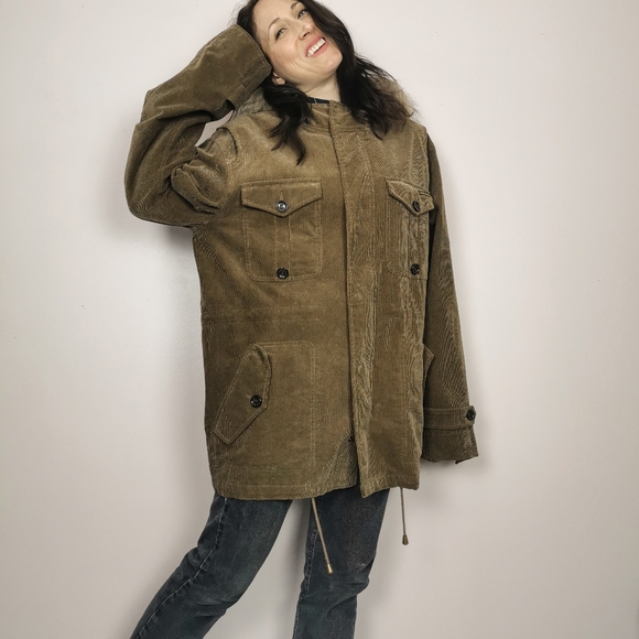XL vintage Dolce & Gabbana brown corduroy jacket, dead stock designer coat - Picture 2 of 10